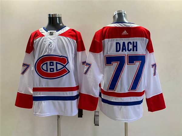 Mens Montreal Canadiens #77 Kirby Dach White Stitched Jersey